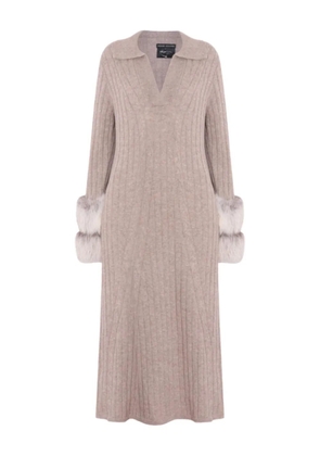 Izaak Azanei cable knit midi dress - Neutrals