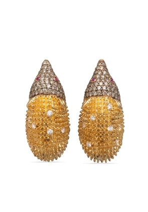 Gaelle Khouri 18kt yellow gold Les Herissons diamond earrings