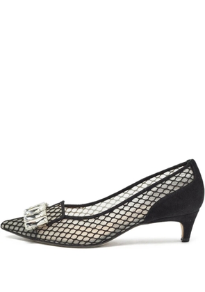 Sergio Rossi Vintage pre-owned 45mm crystal-embellished mesh pumps - Black