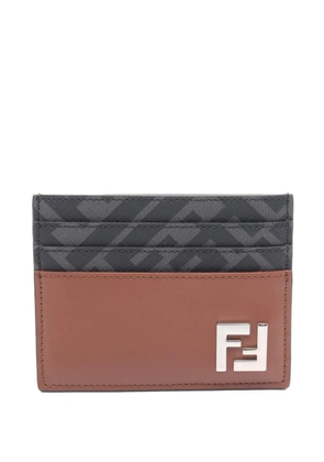 Fendi Pre-Owned 2010-2025 Leather FF Square card holder - Brown