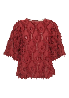 See By Chloé Vintage fringe crew-neck blouse - Red