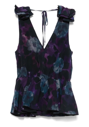 ROTATE BIRGER CHRISTENSEN chiffon ruffle top - Purple