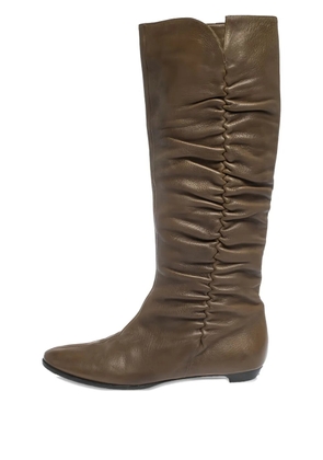 Jimmy Choo Pre-Owned ruched knee-high boots - Brown