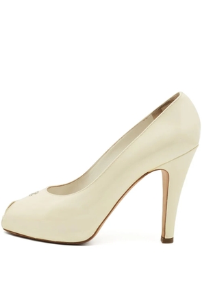 CHANEL Pre-Owned 115mm CC peep-toe pumps - Neutrals