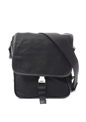 Prada Pre-Owned 2010-2025 Saffiano Trimmed Tessuto Buckle Messenger Bag crossbody bag - Black