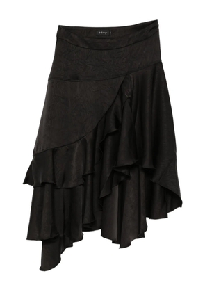 tout a coup ruffed skirt - Black