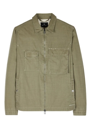 PS Paul Smith embroidered-logo shirt jacket - Green