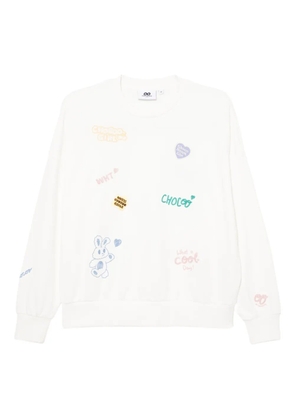 CHOCOOLATE logo-embroidered sweatshirt - White