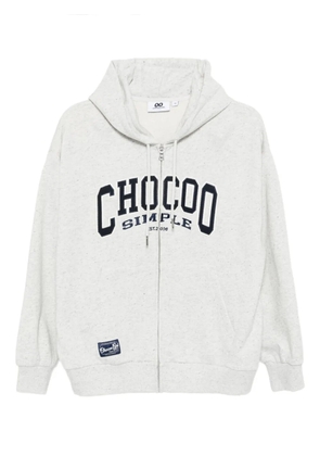 CHOCOOLATE logo-embroidered hoodie - Grey
