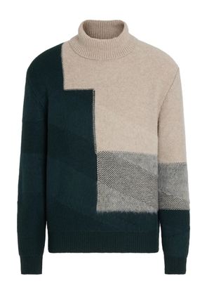 Zegna colour-block turtleneck sweater - Green