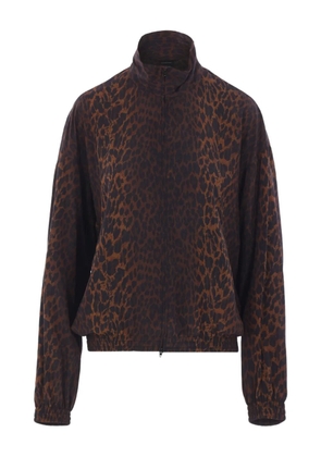 Balenciaga leopard-print zip-up jacket - Brown