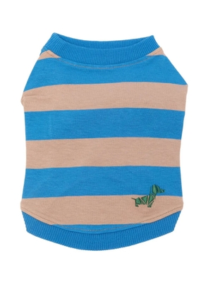 POLDO DOG COUTURE striped embroidered pet t-shirt - Blue