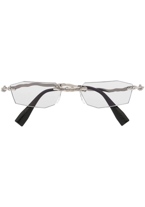 Kuboraum H40 rectangle-frame sunglasses - Silver
