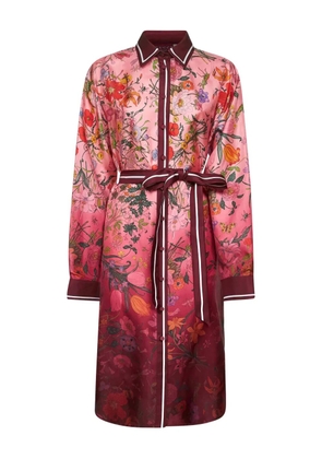 Gucci floral-print belted shirt dress - Red