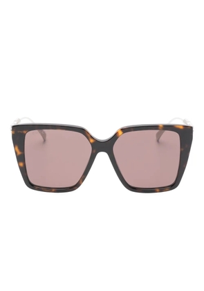 Gucci Eyewear geometric chain sunglasses - Brown