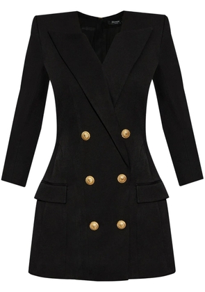 Balmain logo-engraved mini dress - Black