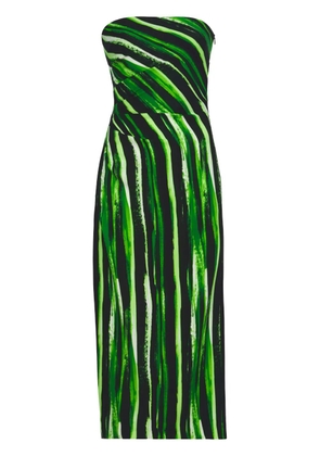 Proenza Schouler graphic-print strapless midi dress - Green