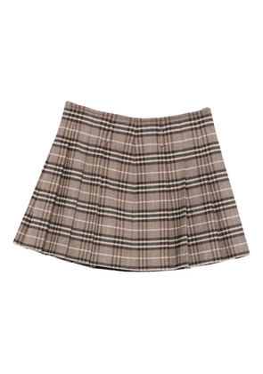 Seventy plaid pleated mini skirt - Brown