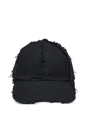 Y's frayed-edges zip-detail baseball cap - Black