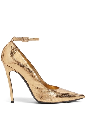 DSQUARED2 snakeskin-effect leather pumps - Gold