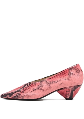Bimba y Lola snake-print pointed-toe pumps - Pink