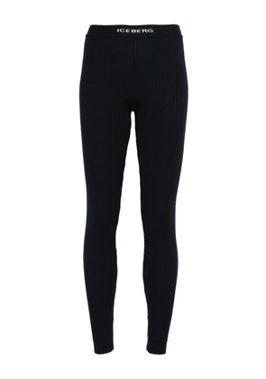 Iceberg logo knitted leggings - Black