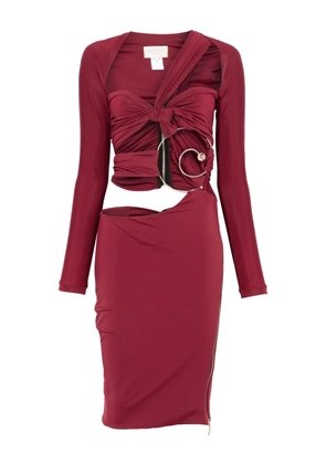 MITILIANE COUTURE cut out-detail pierced midi dress - Red