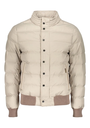 Moorer button-embellishment padded jacket - Neutrals