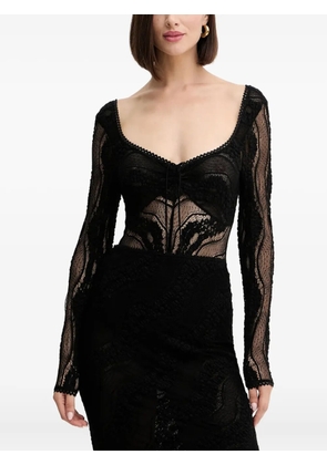 Charo Ruiz Ibiza long-sleeve lace bodysuit - Black