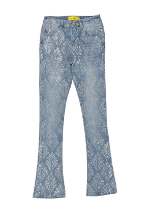 GUAPI rhinestone-embellished stacked jeans - Blue