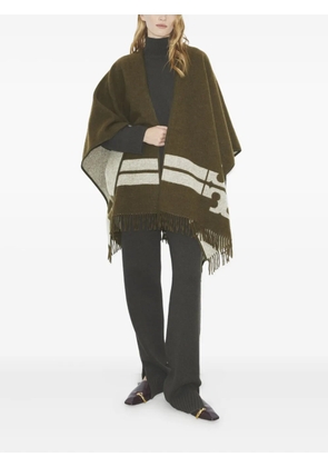 Tory Burch striped logo cape - Green