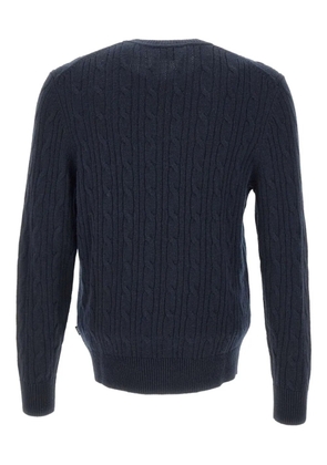 BOSS cable knit crew neck sweater - Blue