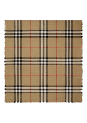 Burberry Vintage Check frayed-edge scarf - Brown