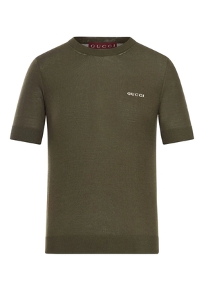 Gucci logo-intarsia cashmere top - Green