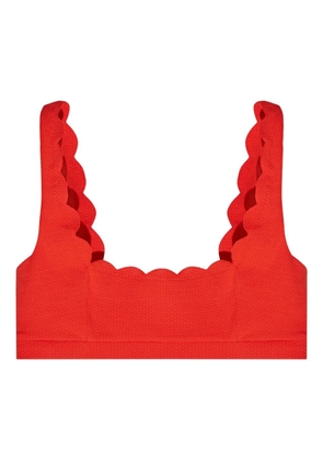 Marysia Mini Palm Springs scallop-edge bikini top - Red