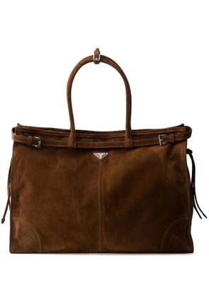 Prada suede tote bag - Brown