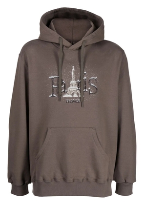 Doublet graphic-print cotton hoodie - Brown