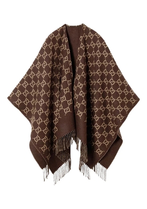 Gucci monogram-pattern cape - Brown