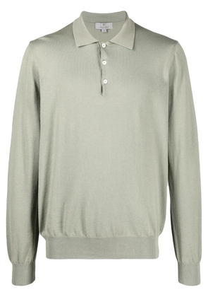 Canali long-sleeve polo jumper - Green