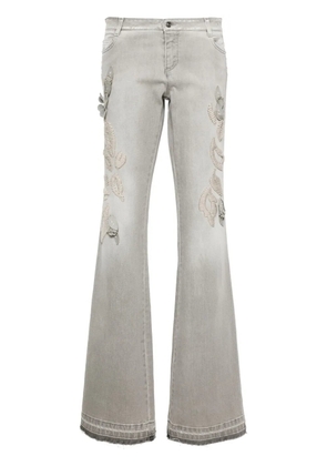Ermanno Scervino embroidered bootcut jeans - Grey