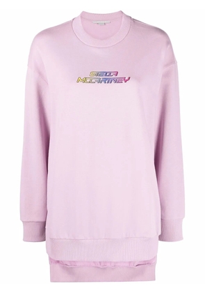 Stella McCartney logo-print side slit sweatshirt - Pink