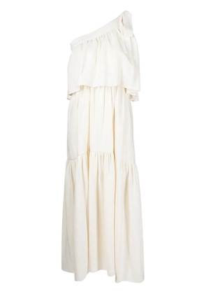 Goen.J gathered one-shoulder dress - Neutrals