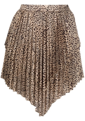 Wandering layered pleated skirt - Brown