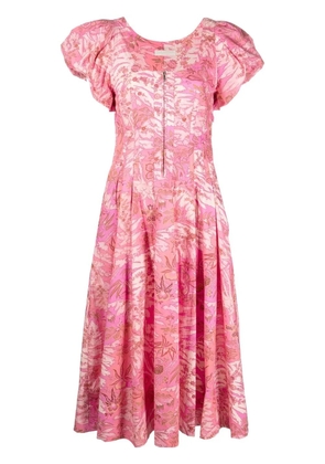 Ulla Johnson botanical-print zip-up dress - Pink