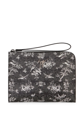 Giuseppe Zanotti Fabian logo-plaque clutch bag - Black
