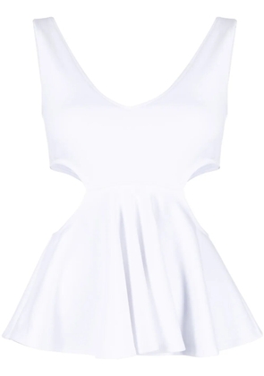 Goen.J cut-out ruffled tank top - White