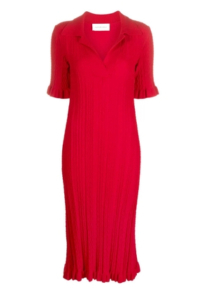 Viktor & Rolf V-neck knitted midi dress - Red