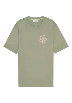 NN07 floral-embroidered T-shirt - Green