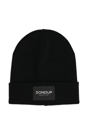 DONDUP logo-patch beanie hat - Black