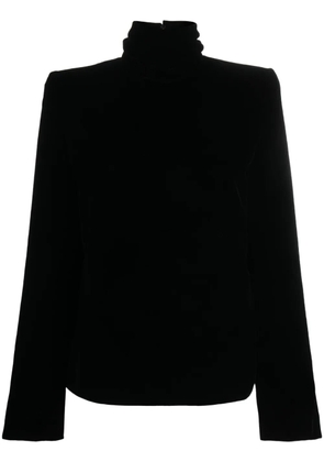 Saint Laurent high-neck velvet blouse - Black